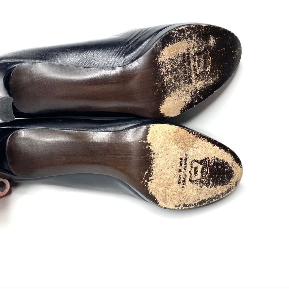 Stewart Weitzman womens black leather pumps 8N - Picture 6 of 8